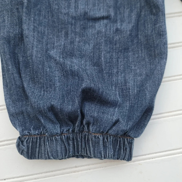 Goodtime Womens Cropped Capri Jeans Medium Wash Flap Pockets Detail Baloon Sz M - Picture 2 of 10